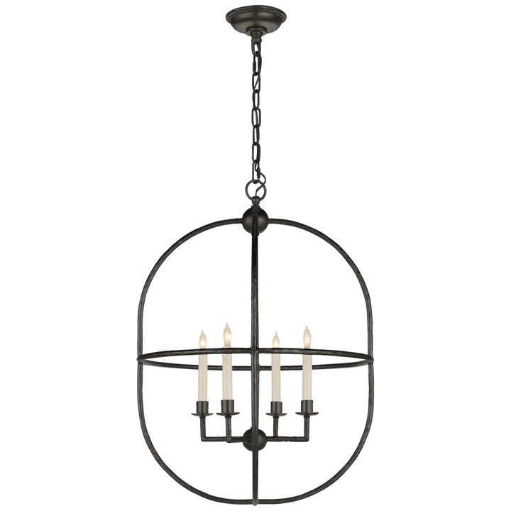 Dawn Open Oval Lantern-Visual Comfort-VISUAL-CHC 2224AI-ChandeliersAged Iron-1-France and Son