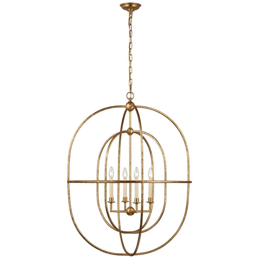 Dawn Open Double Oval Lantern-Visual Comfort-VISUAL-CHC 2225G-lanternsGild-2-France and Son