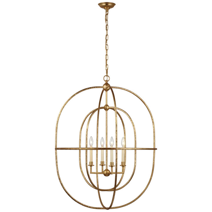 Dawn Open Double Oval Lantern-Visual Comfort-VISUAL-CHC 2225G-lanternsGild-2-France and Son