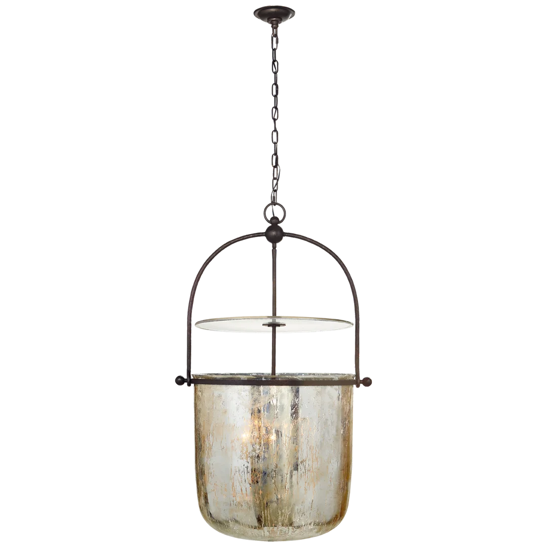 Lordford Large Smoke Bell Lantern-Visual Comfort-VISUAL-CHC 2271AI-MG-PendantsAged Iron-1-France and Son