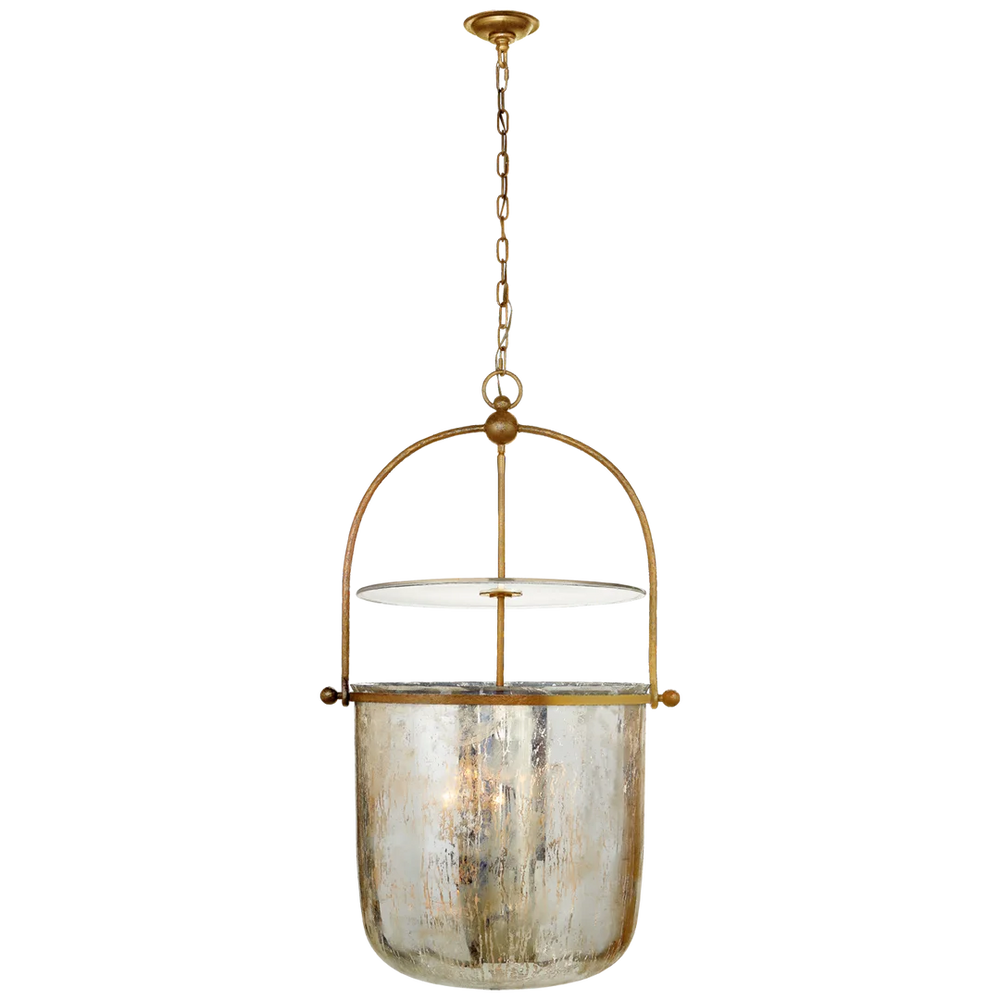 Lordford Large Smoke Bell Lantern-Visual Comfort-VISUAL-CHC 2271GI-MG-PendantsGilded Iron-2-France and Son
