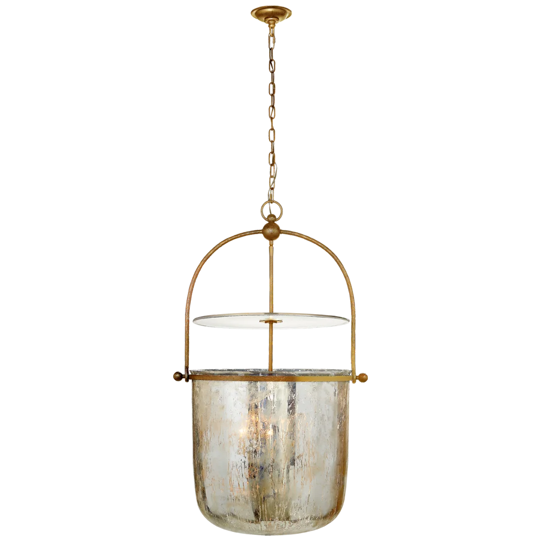 Lordford Large Smoke Bell Lantern-Visual Comfort-VISUAL-CHC 2271GI-MG-PendantsGilded Iron-2-France and Son