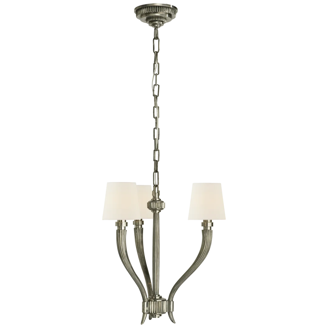 Rotem Small Chandelier-Visual Comfort-VISUAL-CHC 2461AN-L-ChandeliersSmall-Antique Nickel - Linen Shades-9-France and Son