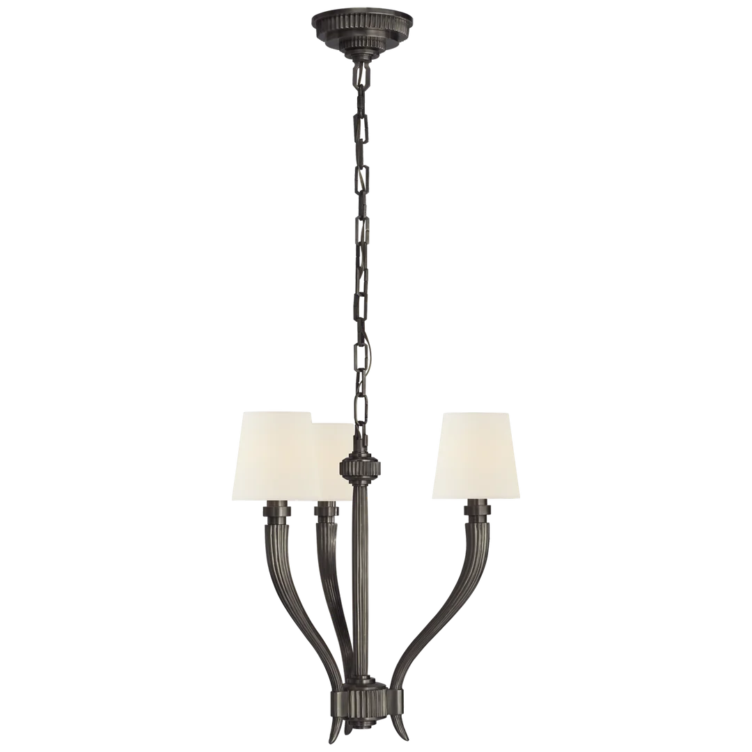 Rotem Small Chandelier-Visual Comfort-VISUAL-CHC 2461BZ-L-ChandeliersSmall-Bronze - Linen Shades-10-France and Son