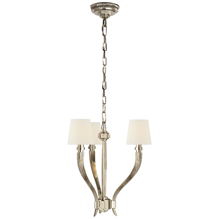 Rotem Small Chandelier-Visual Comfort-VISUAL-CHC 2461PN-L-ChandeliersSmall-Polished Nickel - Linen Shades-11-France and Son