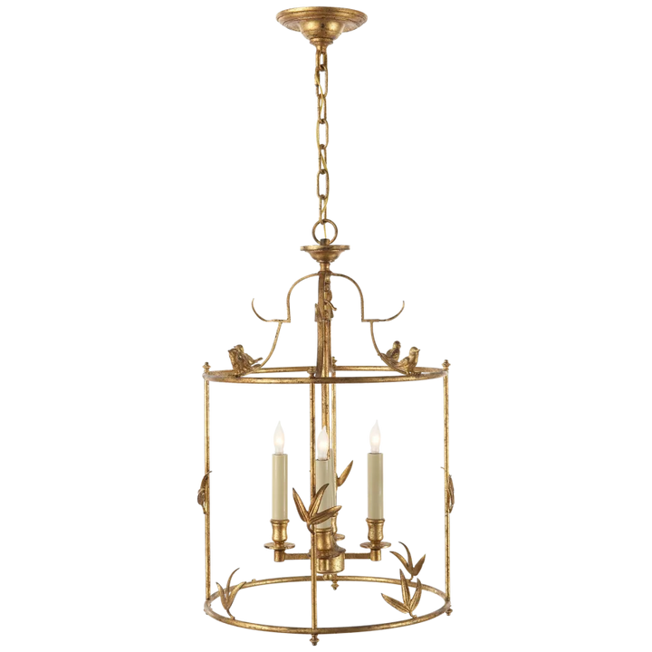 Diena Grande Classical Perching Bird Lantern-Visual Comfort-VISUAL-CHC 3108GI-PendantsGilded Iron-1-France and Son