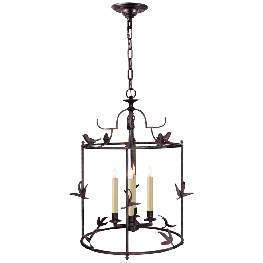 Diena Grande Classical Perching Bird Lantern-Visual Comfort-VISUAL-CHC 3108R-PendantsHand Painted Rust Finish-2-France and Son