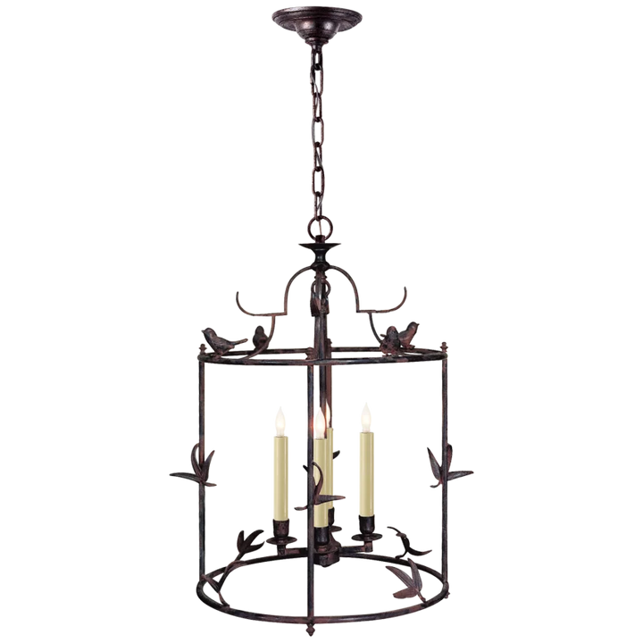 Diena Grande Classical Perching Bird Lantern-Visual Comfort-VISUAL-CHC 3108R-PendantsHand Painted Rust Finish-2-France and Son