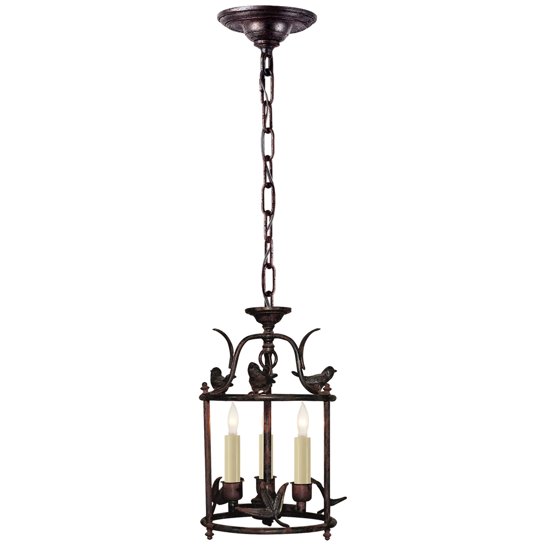 Diedre Petite Classical Perching Bird Lantern-Visual Comfort-VISUAL-CHC 3109R-ChandeliersRust with Verdis Accent-2-France and Son