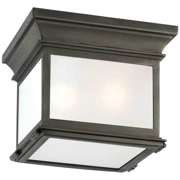 Clone Small Square Flush Mount-Visual Comfort-VISUAL-CHC 4128BZ-FG-Flush MountsBronze-Frosted Glass-6-France and Son