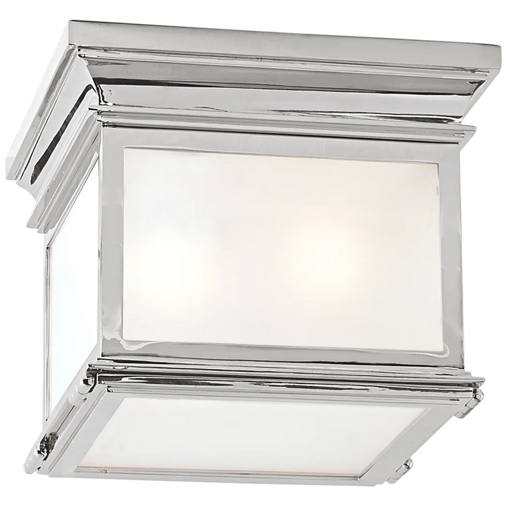 Clone Small Square Flush Mount-Visual Comfort-VISUAL-CHC 4128PN-FG-Flush MountsPolished Nickel-Frosted Glass-8-France and Son