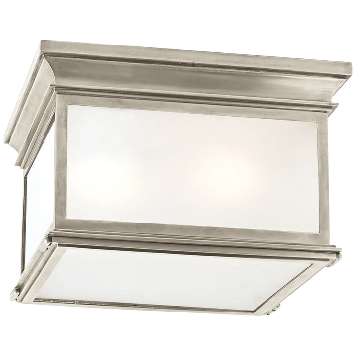 Clone Large Square Flush Mount-Visual Comfort-VISUAL-CHC 4129AN-FG-Flush MountsAntique Nickel-Frosted Glass-4-France and Son