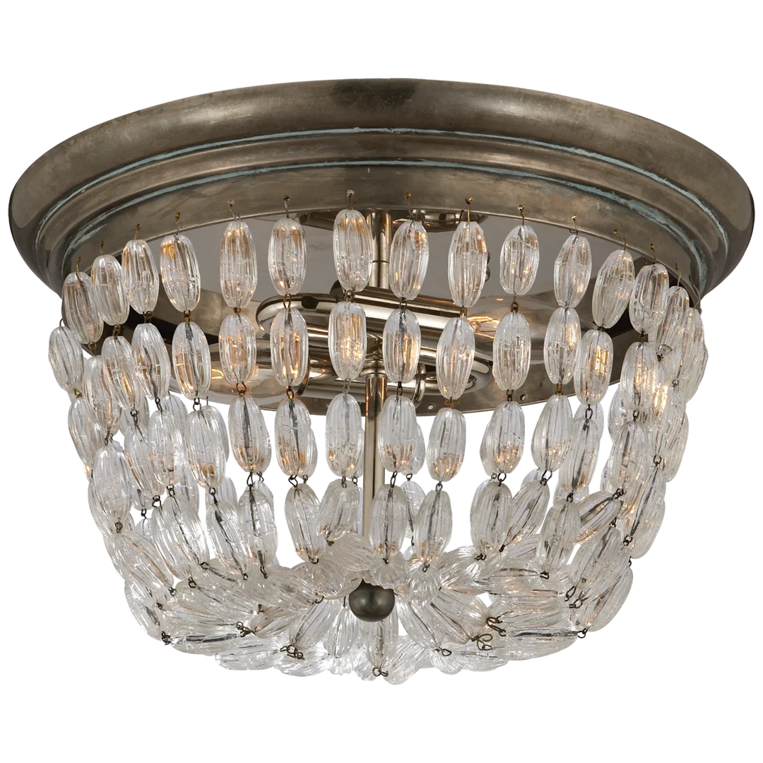 Parisian Flea Market Medium Flush Mount-Visual Comfort-VISUAL-CHC 4207SHS-SG-Flush MountsSheffield Silver-Seeded Glass-3-France and Son