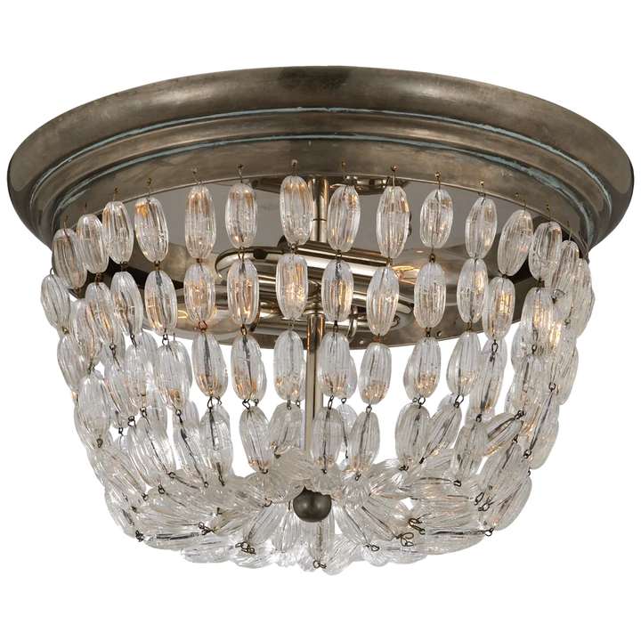 Parisian Flea Market Medium Flush Mount-Visual Comfort-VISUAL-CHC 4207SHS-SG-Flush MountsSheffield Silver-Seeded Glass-3-France and Son