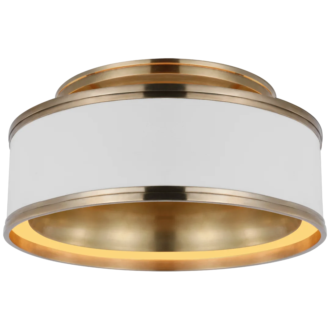 Corla Flush Mount-Visual Comfort-VISUAL-CHC 4611WHT/AB-Flush MountsMatte White and Antique-Burnished Brass/14"-8-France and Son