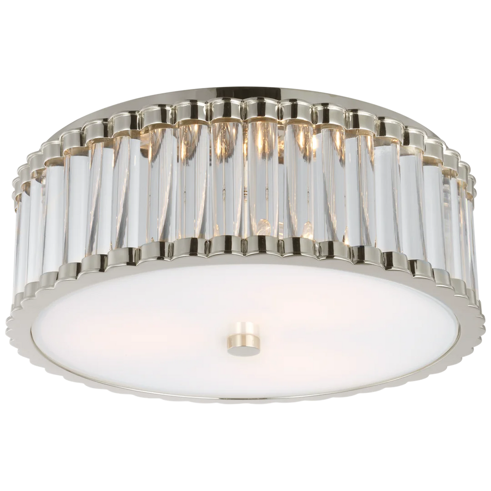 Keaner 14" Flush Mount-Visual Comfort-VISUAL-CHC 4925PN-CG-Flush MountsPolished Nickel-Clear Glass Rods and Frosted Glass Diffuser-2-France and Son