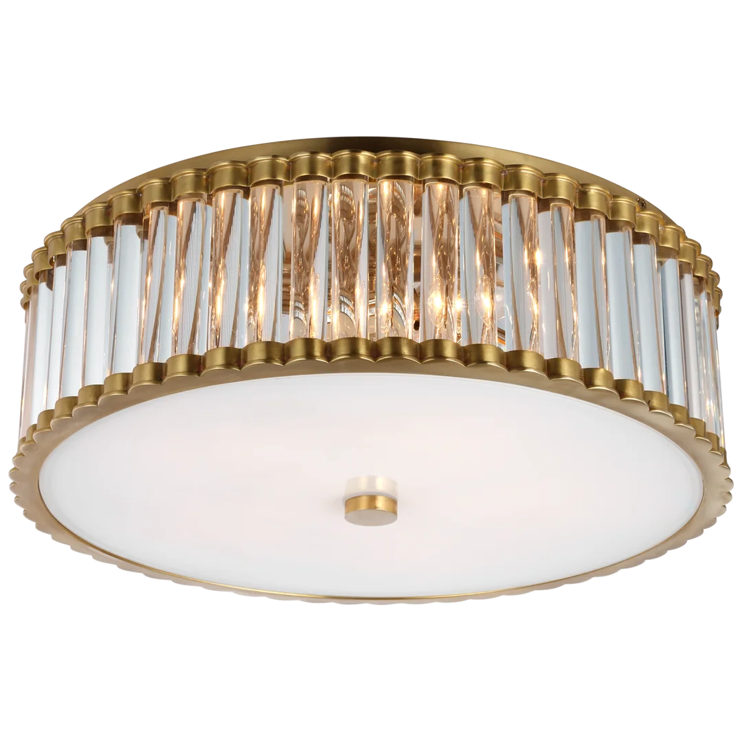 Keaner 18" Flush Mount-Visual Comfort-VISUAL-CHC 4926HAB-CG-Flush MountsHand-Rubbed Antique Brass-1-France and Son