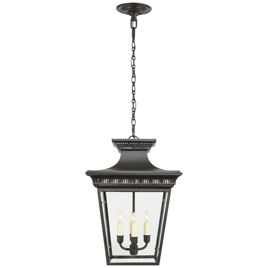 Elsie Medium Hanging Lantern-Visual Comfort-VISUAL-CHC 5050BLK-ChandeliersBlack-Clear Glass-1-France and Son