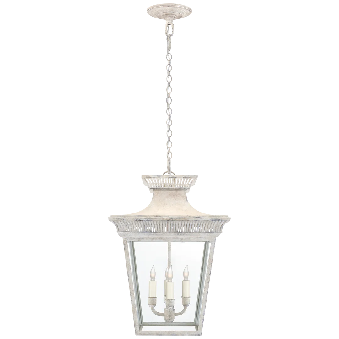 Elsie Medium Hanging Lantern-Visual Comfort-VISUAL-CHC 5050OW-CG-ChandeliersOld White-Clear Glass-2-France and Son