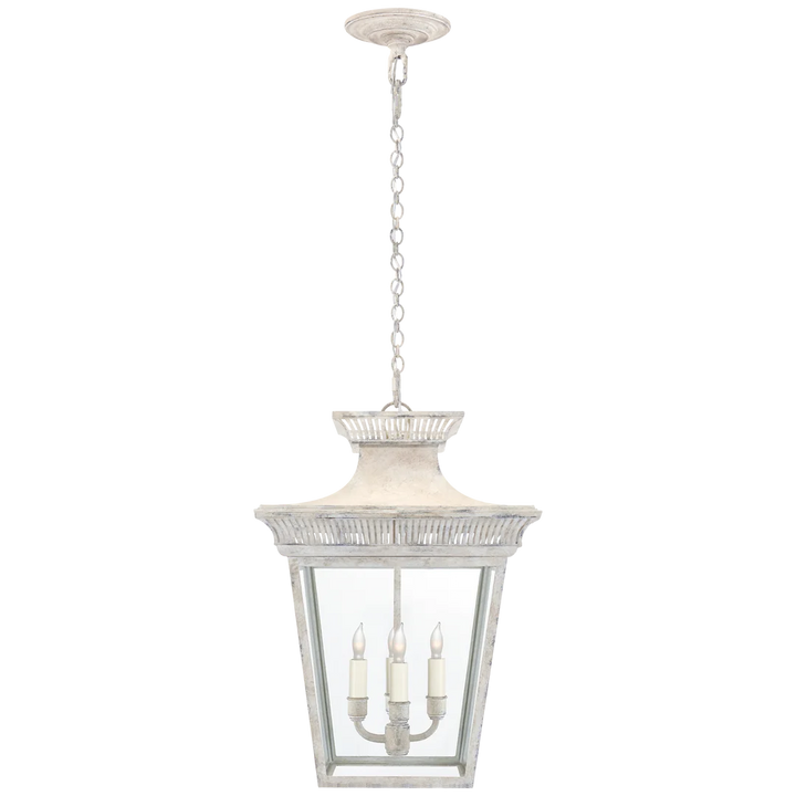 Elsie Medium Hanging Lantern-Visual Comfort-VISUAL-CHC 5050OW-CG-ChandeliersOld White-Clear Glass-2-France and Son