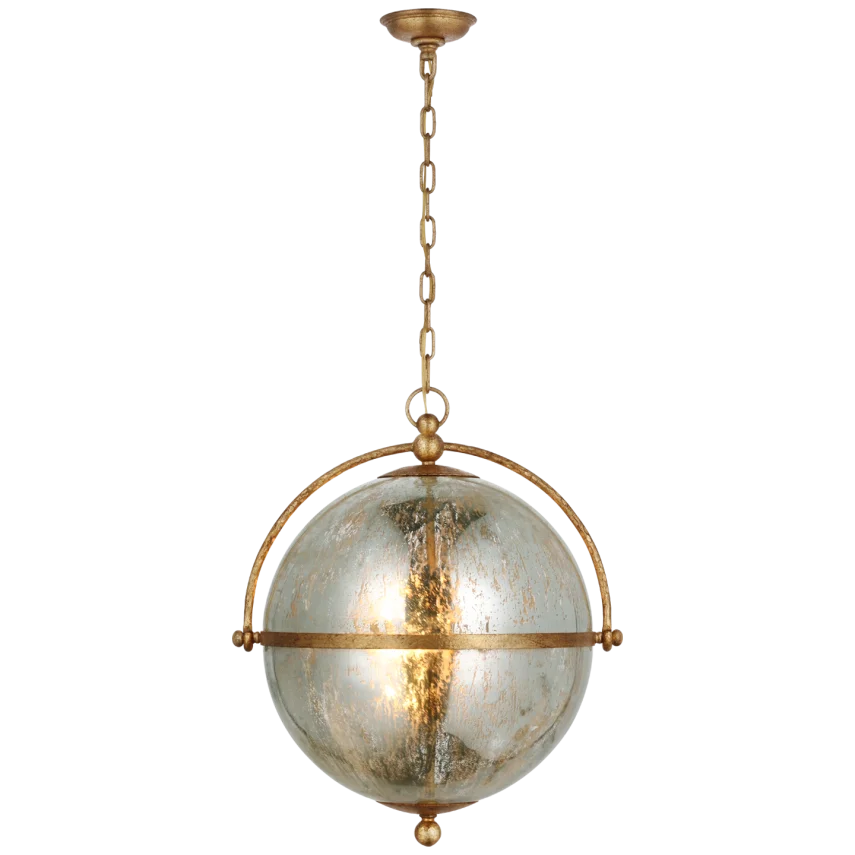 Bailey XL Pendant-Visual Comfort-VISUAL-CHC 5066GI-MG-PendantsGilded Iron with Antique Mercury Glass-2-France and Son