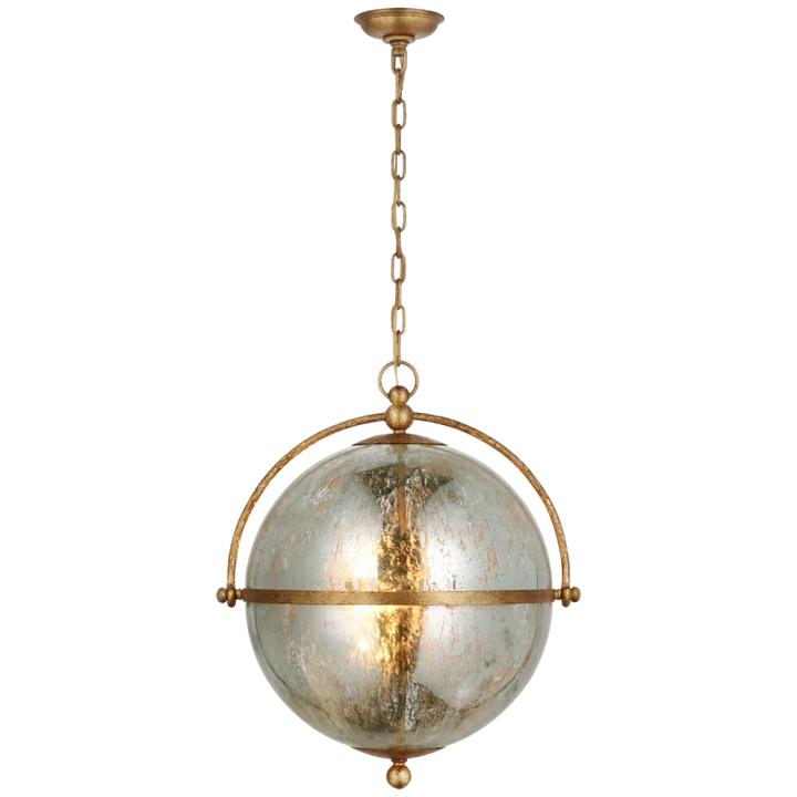 Bailey XL Pendant-Visual Comfort-VISUAL-CHC 5066GI-MG-PendantsGilded Iron with Antique Mercury Glass-2-France and Son