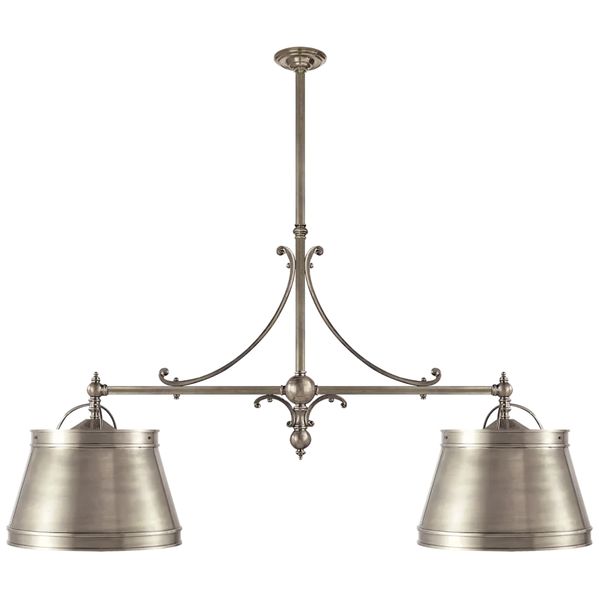 Skye Double Shop Pendant-Visual Comfort-VISUAL-CHC 5102AN-AN-PendantsAntique Nickel with Antique Nickel Shades-2-France and Son