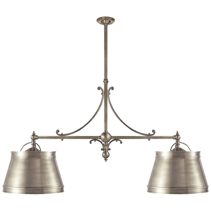 Skye Double Shop Pendant-Visual Comfort-VISUAL-CHC 5102AN-AN-PendantsAntique Nickel with Antique Nickel Shades-2-France and Son