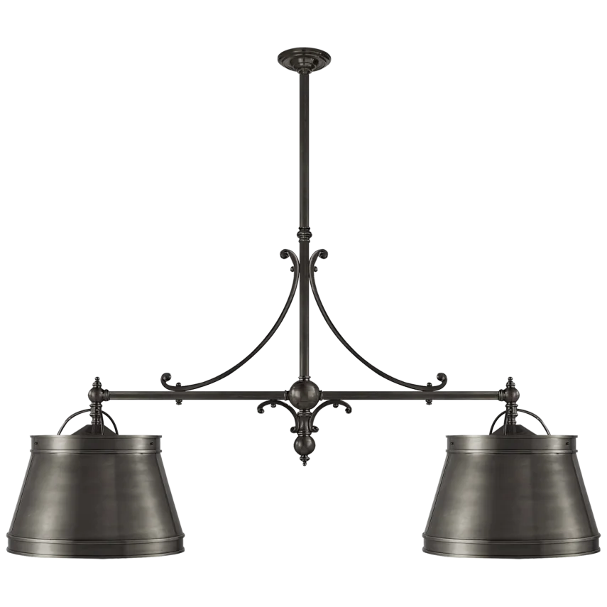 Skye Double Shop Pendant-Visual Comfort-VISUAL-CHC 5102BZ-BZ-PendantsBronze with Bronze Shades-3-France and Son