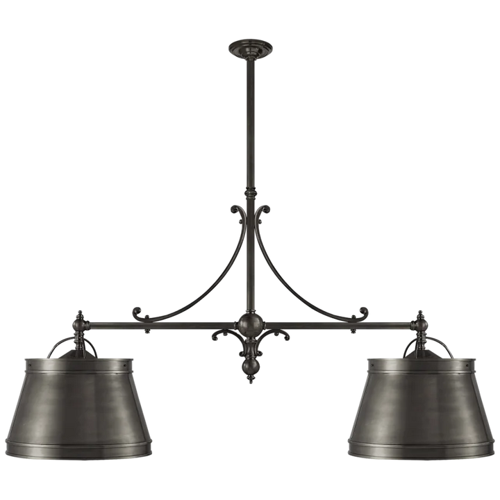 Skye Double Shop Pendant-Visual Comfort-VISUAL-CHC 5102BZ-BZ-PendantsBronze with Bronze Shades-3-France and Son