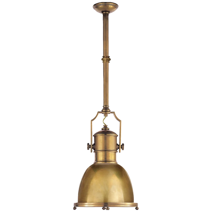 Cornell Industrial Small Pendant-France & Son-VISUAL-CHC 5133AB-AB-PendantsAntique-Burnished Brass with Antique-Burnished Brass Shade-1-France and Son