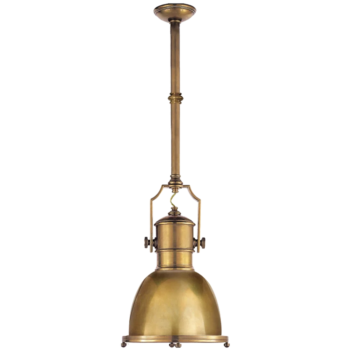 Cornell Industrial Small Pendant-France & Son-VISUAL-CHC 5133AB-AB-PendantsAntique-Burnished Brass with Antique-Burnished Brass Shade-1-France and Son