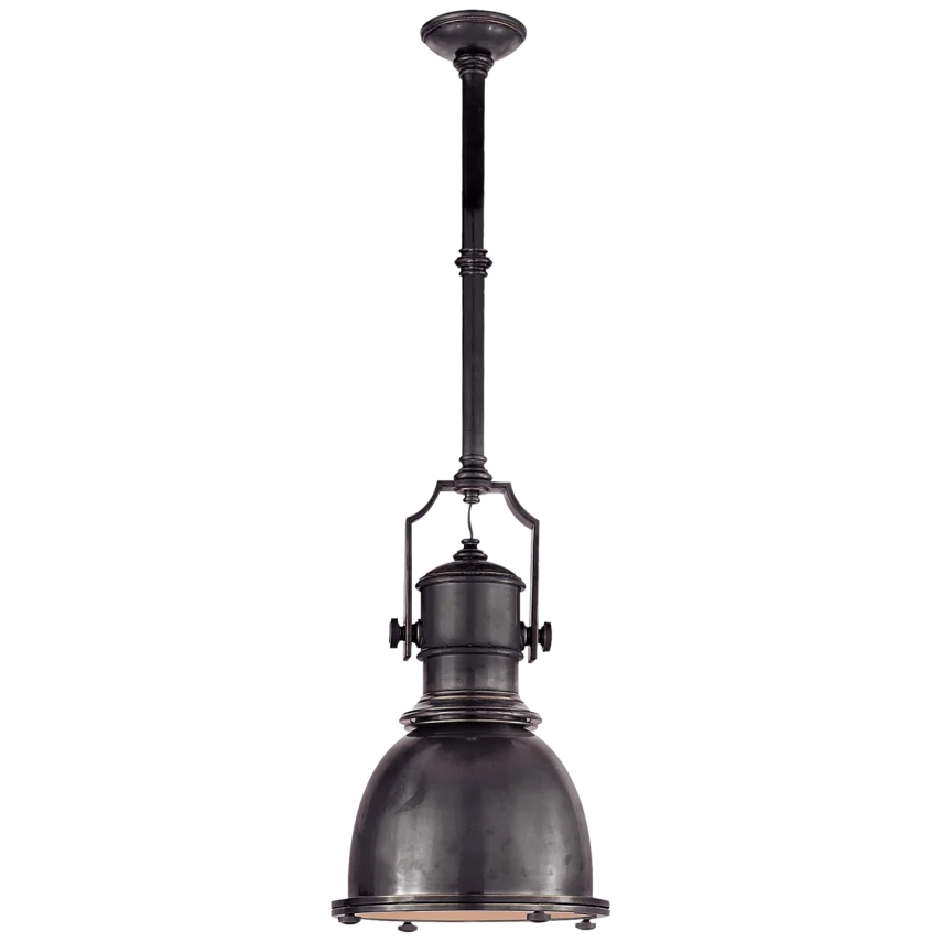 Cornell Industrial Small Pendant-France & Son-VISUAL-CHC 5133BZ-BZ-PendantsBronze with Bronze Shade-5-France and Son