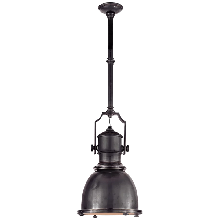 Cornell Industrial Small Pendant-France & Son-VISUAL-CHC 5133BZ-BZ-PendantsBronze with Bronze Shade-5-France and Son