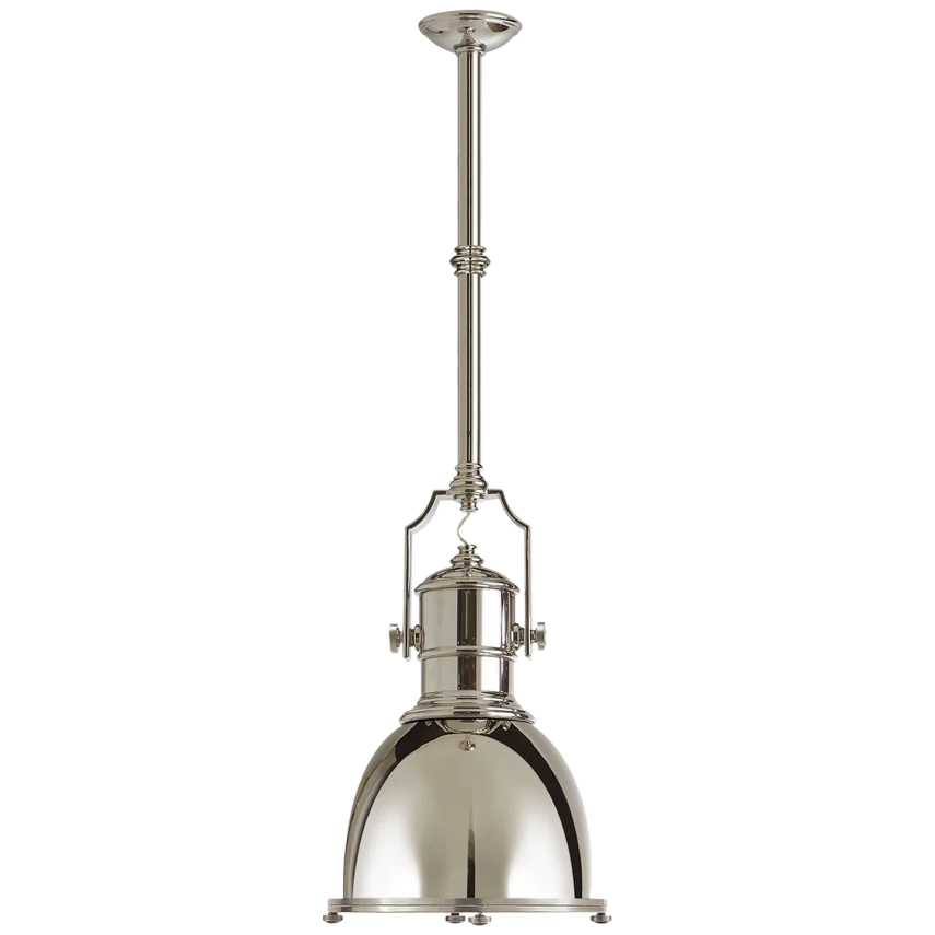 Cornell Industrial Small Pendant-France & Son-VISUAL-CHC 5133PN-PN-PendantsPolished Nickel with Polished Nickel Shade-7-France and Son