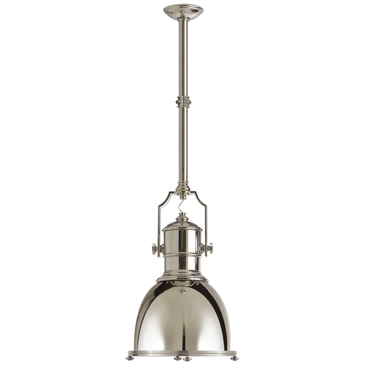 Cornell Industrial Small Pendant-France & Son-VISUAL-CHC 5133PN-PN-PendantsPolished Nickel with Polished Nickel Shade-7-France and Son