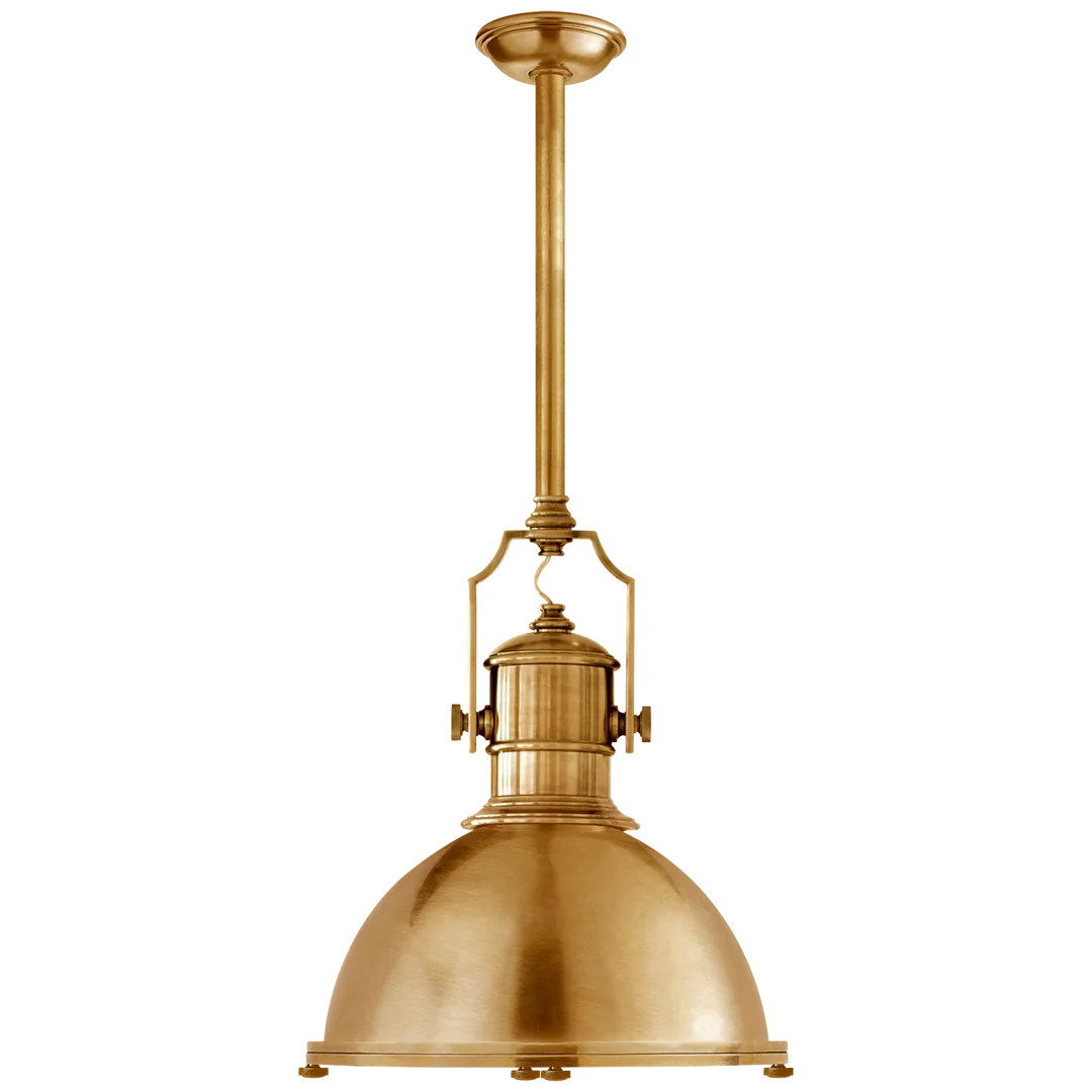 Center Industrial Large Pendant-Visual Comfort-VISUAL-CHC 5136AB-AB-PendantsBrass-Antique Brass Shade-1-France and Son
