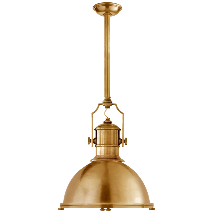 Center Industrial Large Pendant-Visual Comfort-VISUAL-CHC 5136AB-AB-PendantsBrass-Antique Brass Shade-1-France and Son