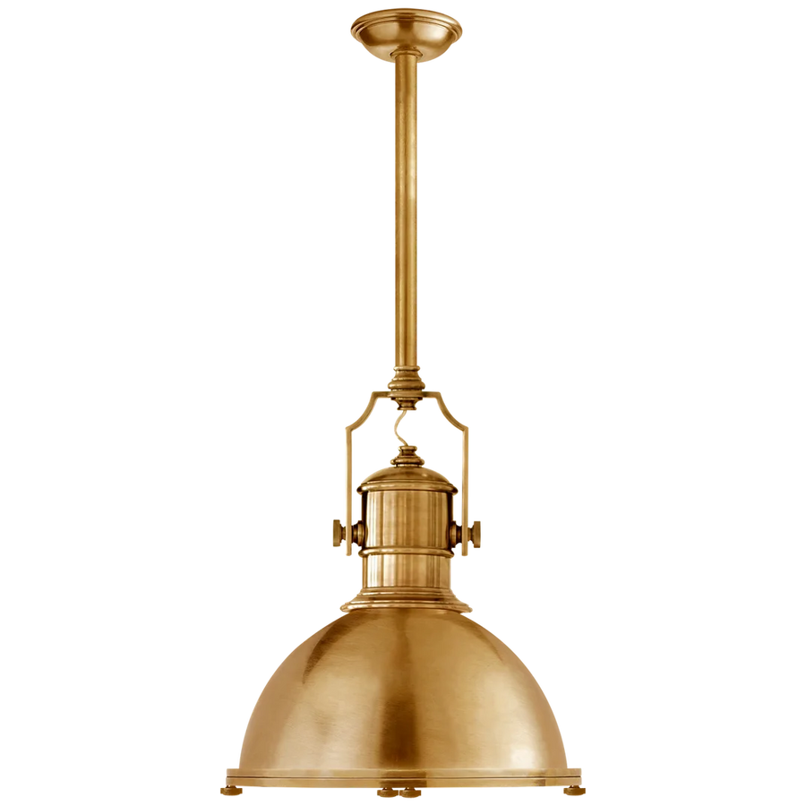 Center Industrial Large Pendant-Visual Comfort-VISUAL-CHC 5136AB-AB-PendantsBrass-Antique Brass Shade-1-France and Son