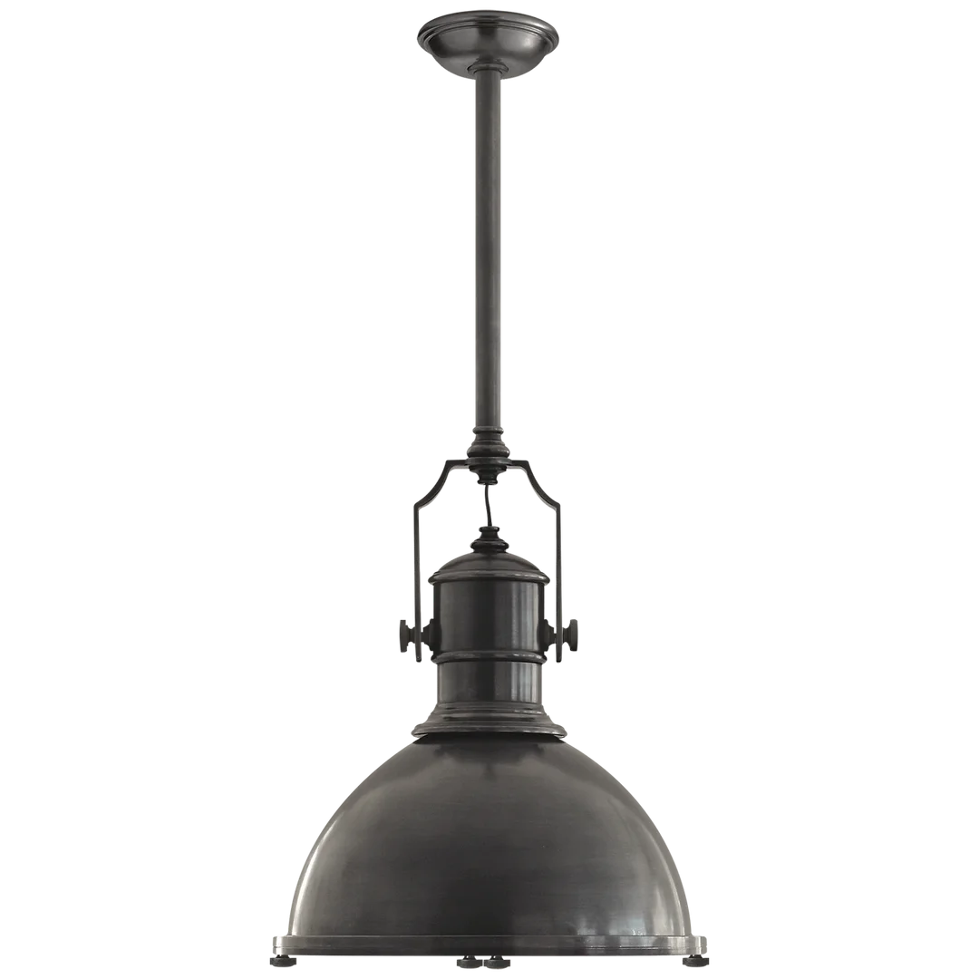 Center Industrial Large Pendant-Visual Comfort-VISUAL-CHC 5136BZ-BZ-PendantsBronze-Bronze Shade-5-France and Son