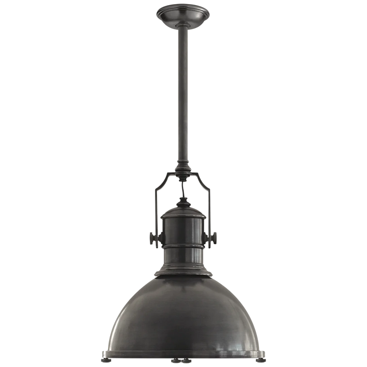 Center Industrial Large Pendant-Visual Comfort-VISUAL-CHC 5136BZ-BZ-PendantsBronze-Bronze Shade-5-France and Son