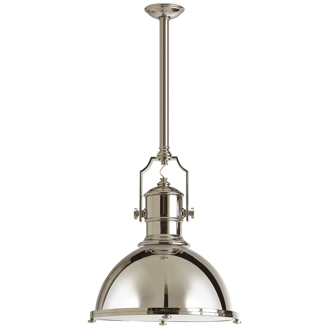 Center Industrial Large Pendant-Visual Comfort-VISUAL-CHC 5136PN-PN-PendantsPolished Nickel-Polished Nickel Shade-7-France and Son