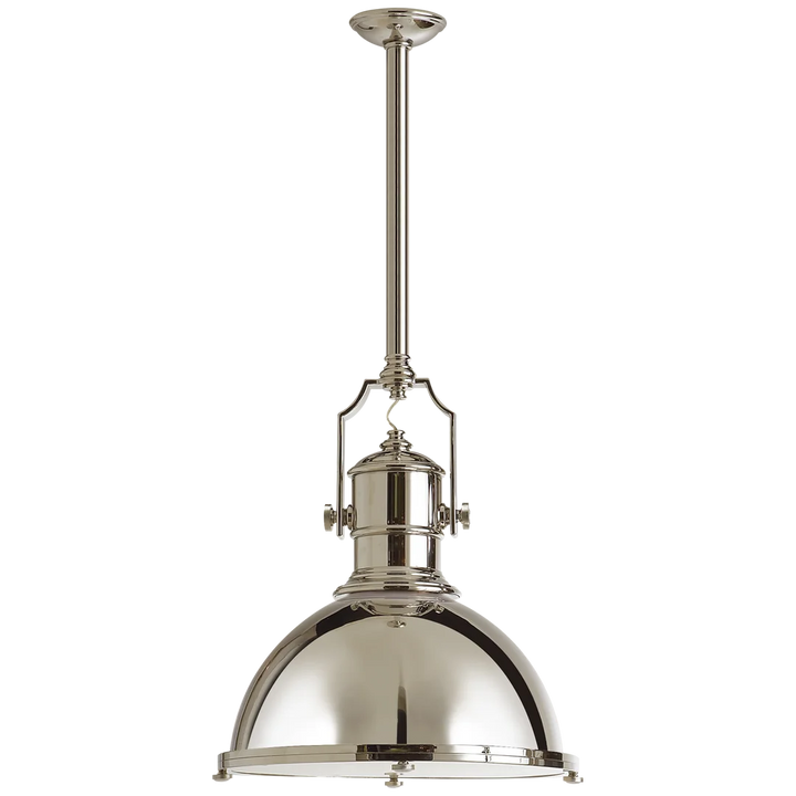 Center Industrial Large Pendant-Visual Comfort-VISUAL-CHC 5136PN-PN-PendantsPolished Nickel-Polished Nickel Shade-7-France and Son