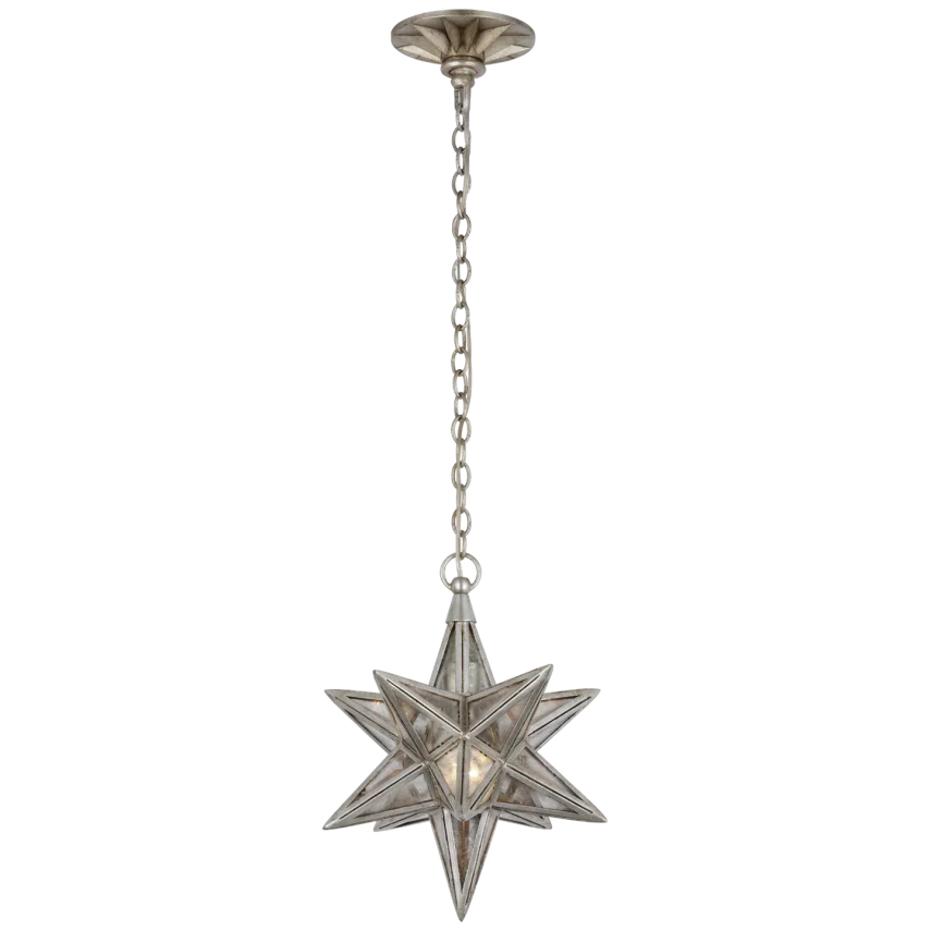 Moana Small Star Lantern-Visual Comfort-VISUAL-CHC 5210BSL-AM-PendantsBurnished Silver Leaf-2-France and Son