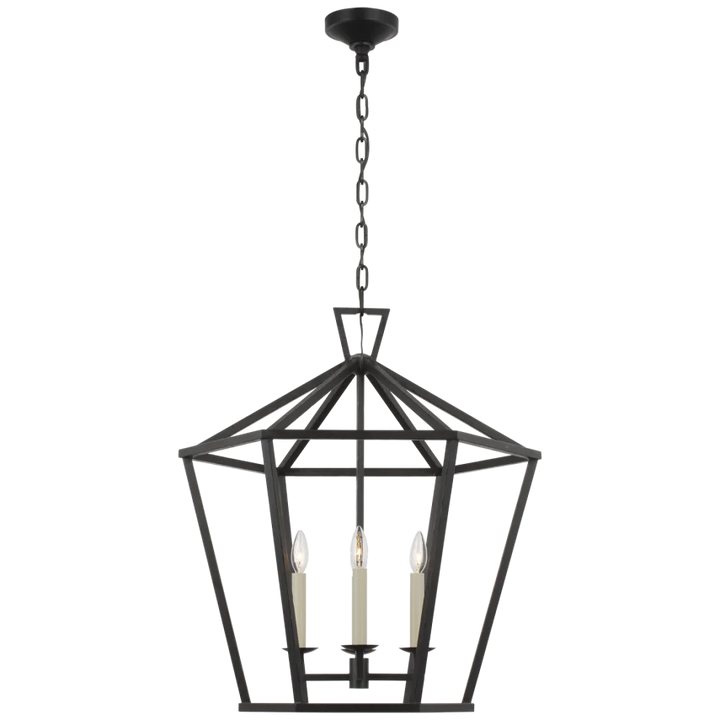 Darlen Large Hexagonal Lantern-Visual Comfort-VISUAL-CHC 5228AI-PendantsAged Iron-1-France and Son