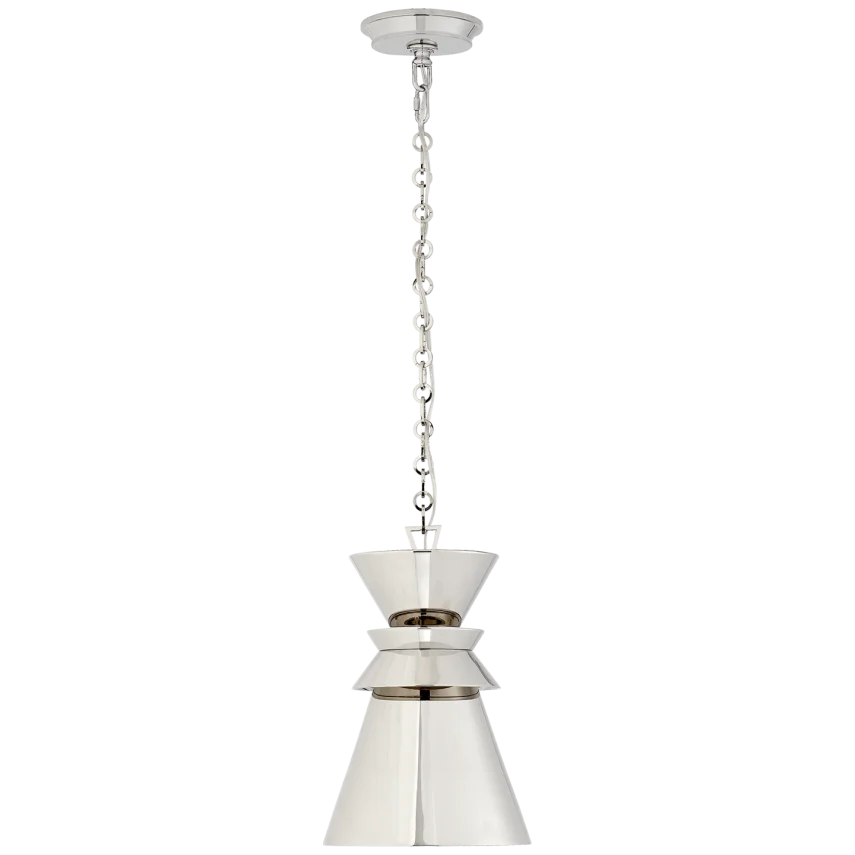 Alba Stacked Pendant-Visual Comfort-VISUAL-CHC 5240PN-PN-PendantsSmall-Polished Nickel with Polished Nickel Shade-11-France and Son