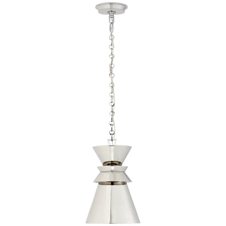 Alba Stacked Pendant-Visual Comfort-VISUAL-CHC 5240PN-PN-PendantsSmall-Polished Nickel with Polished Nickel Shade-11-France and Son