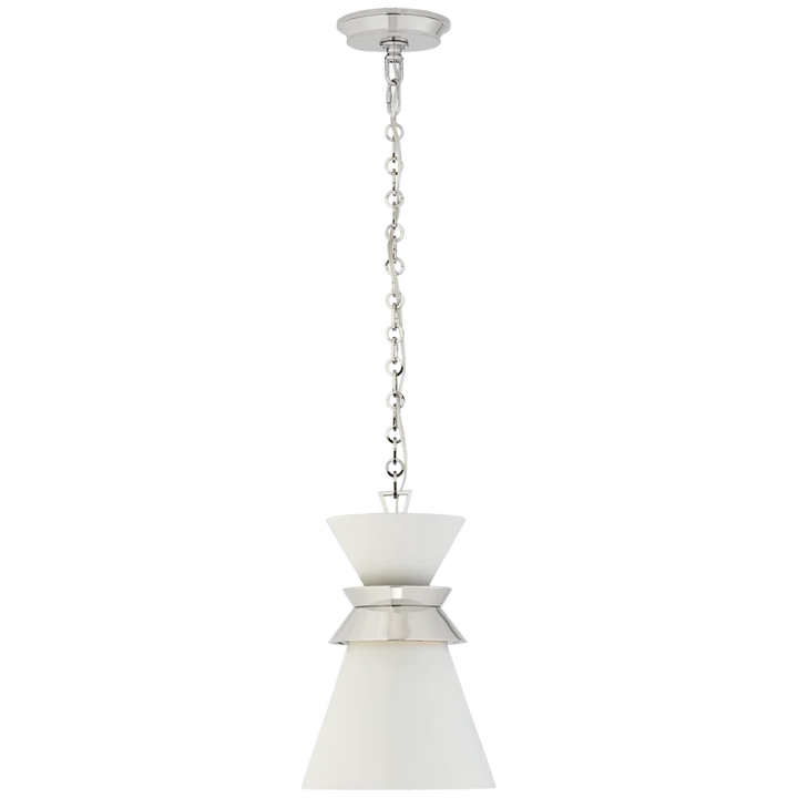 Alba Stacked Pendant-Visual Comfort-VISUAL-CHC 5240PN-WHT-PendantsSmall-Polished Nickel with Matte White Shade-12-France and Son