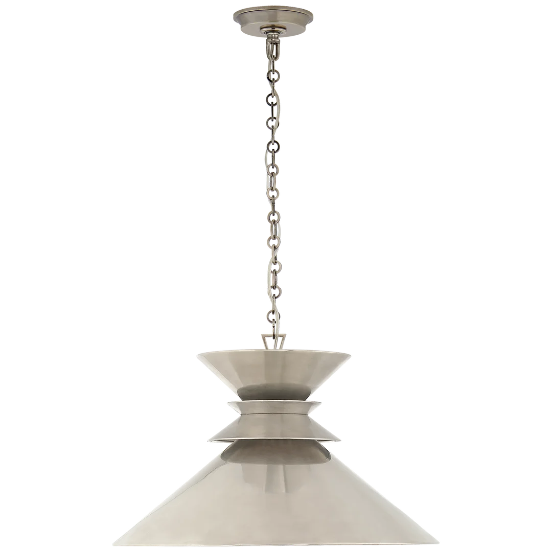 Alba Stacked Pendant-Visual Comfort-VISUAL-CHC 5245AN-AN-PendantsAntique Nickel with Antique Nickel Shade-3-France and Son