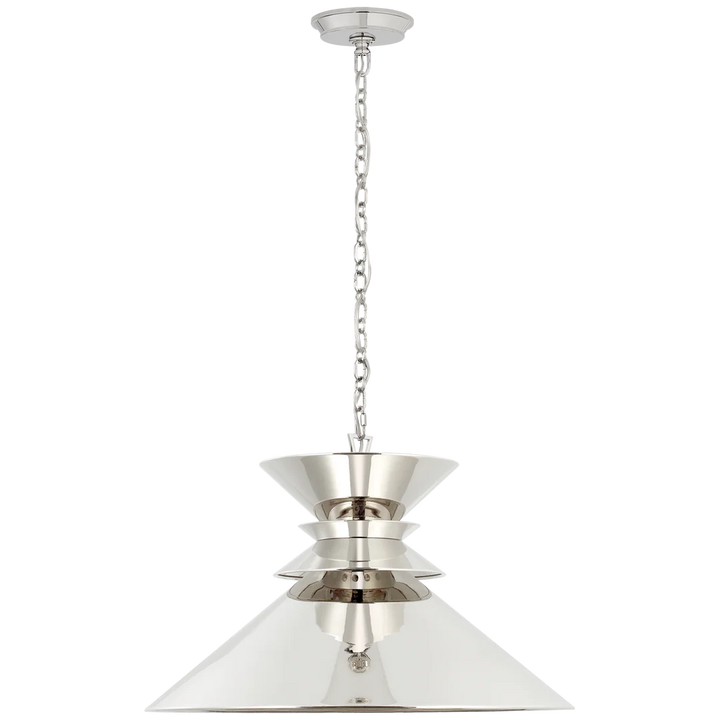 Alba Stacked Pendant-Visual Comfort-VISUAL-CHC 5245PN-PN-PendantsPolished Nickel with Polished Nickel Shade-5-France and Son
